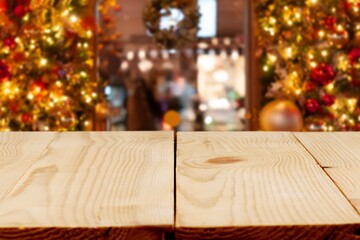 Decorated Outdoor Christmas winter background