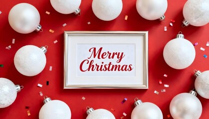 christmas greeting card with baubles