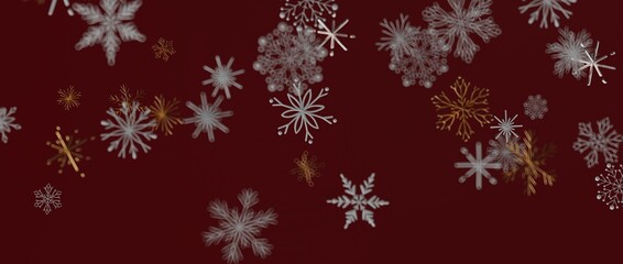 Christmas background with falling snowflakes. Festive winter design for holiday season, greeting cards, and ce