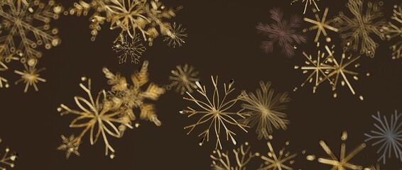 Elegant digital illustration of delicate snowflakes floating on a dark backdrop, perfect for winter and holida