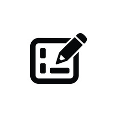 Digital Form Editing Icon with Pencil Symbol
