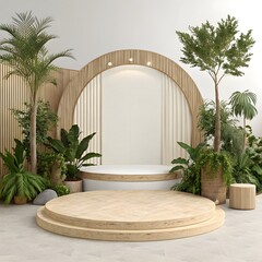 Natural Stone Podium with Realistic Texture