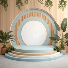 Circular Minimal Podium with Soft Gradient Backdrop
