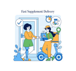 Fast Supplement Delivery Exchange Vector Illustration