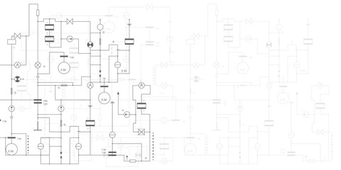 Technological background. Electrical diagram. Technical drawing. Vector illustration .