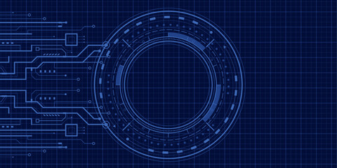 Hud Futuristic .Electronic interface of the future . Fantastic circle . Vector illustration .