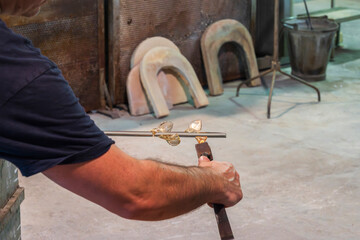 Glass making in Murano Venice Italy