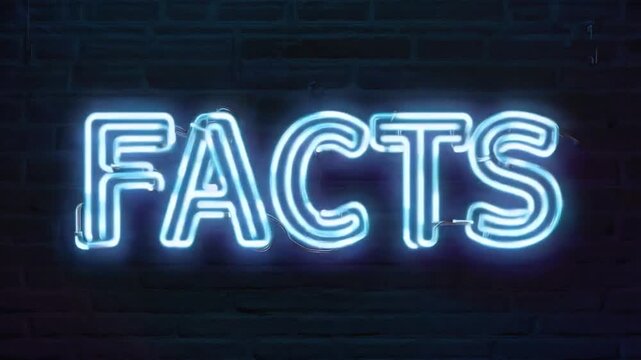 Neon sign of "facts".