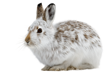 Baby snowshoe hare isolated on transparent background
