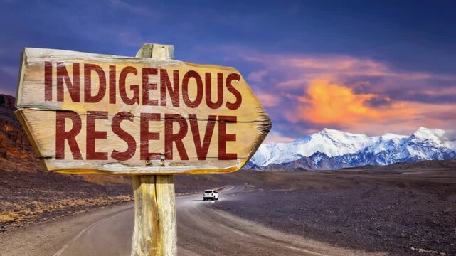 Sign for an indigenous reserve.