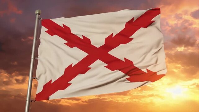Flag of the Spanish Empire. Cross of Burgundy.