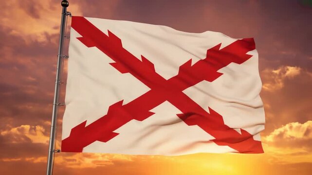 Flag of the Spanish Empire. Cross of Burgundy.