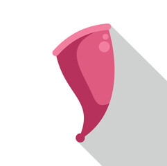 Pink menstrual cup showing a sustainable feminine hygiene product on white background