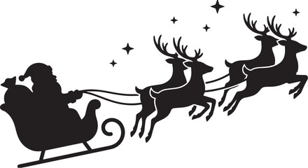 Fototapeta premium Christmas deer silhouette vector illustration featuring reindeer and deer