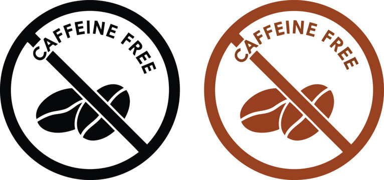 Caffeine free coffee bean symbol no stimulant icon isolated graphics vector