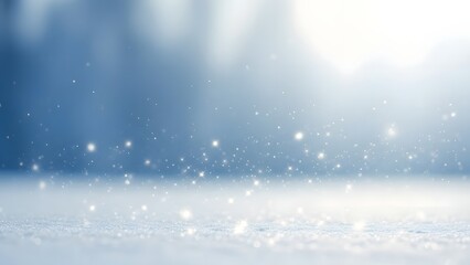 A winter scene featuring snow on the ground and soft bokeh lights creating a magical atmosphere view