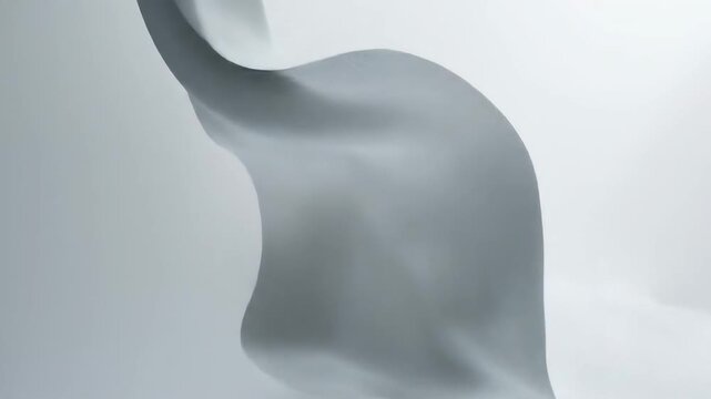 Abstract flowing fabric with soft folds against a bright background