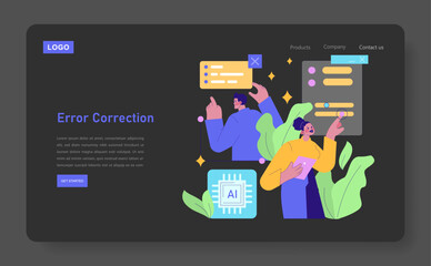 Error Correction Process Vector Illustration
