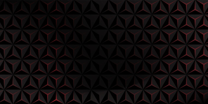 Dark gray and red horizontal hexagonal technology abstract vector background. red bright energy flashes under hexagon in futuristic modern technology wide banner. Dark gray honeycomb texture grid.