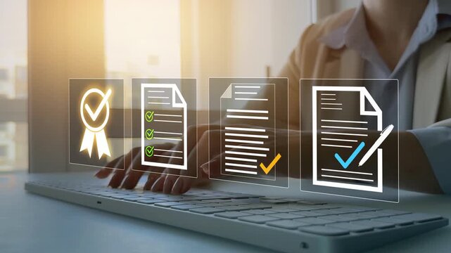 Digital checklist management for business certification and quality assurance.Quality certification service and standardization.Quality assurance document management technology standards and ISO.
