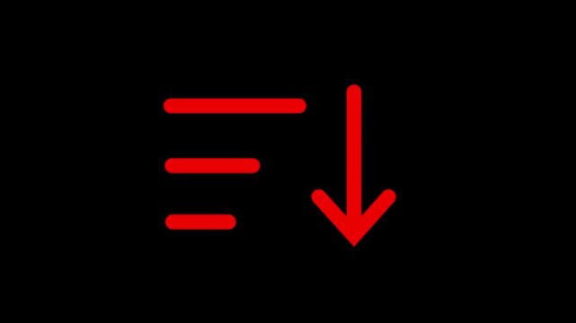 &ldquo;Glowing  red download arrow icon with horizontal lines, representing fast download, data transfer, file saving, and modern digital interface elements. Minimal futuristic design suitable for UI/UX, ap