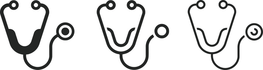 stethoscope, medical, healthcare, doctor, nurse, cardiology, health, instrument, equipment, diagnostic, icon, symbol, vector, graphic, design, element, line art, silhouette, outline, black and white, 