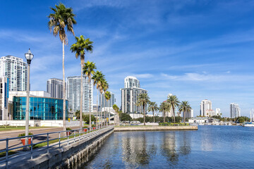 Saint Petersburg Florida waterfront at Tampa Bay with skyline in downtown St Petersburg, United States © Markus Mainka