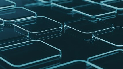 Abstract futuristic technology background with glowing blue digital keyboard