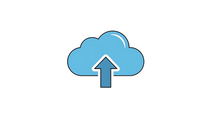 Cloud icon with upward arrow symbolizing data upload and storage concept