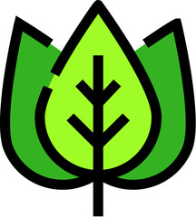 Green leaf ecological nature plant icon vector