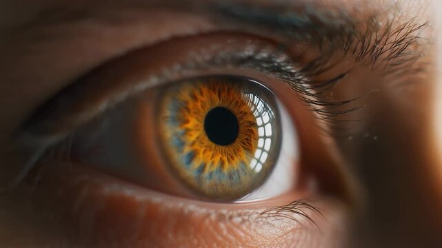 Human eye iris opening pupil extreme close up slow motion 60fps 4k