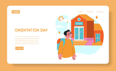 School Orientation Day Vector with Excited Student