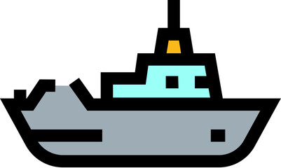 Obraz premium Naval warship icon representing military defense and security