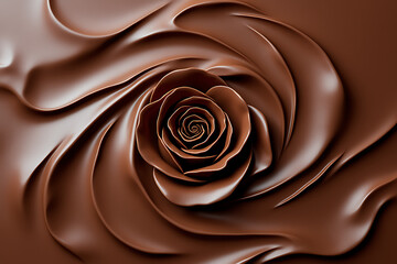 Rich chocolate rose swirl texture abstract background