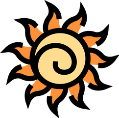 Stylized sun symbol representing energy and bright warmth