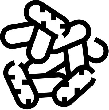 Probiotic bacteria microorganisms gut flora line icon