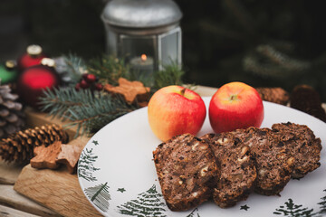 a homemade apple bread, a traditionale austrian speciality at the christmas time