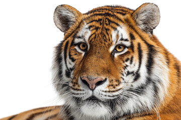 Fototapeta premium Tiger head isolated on transparent background