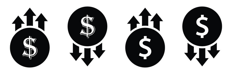 Money graph currency icon, vector illustration