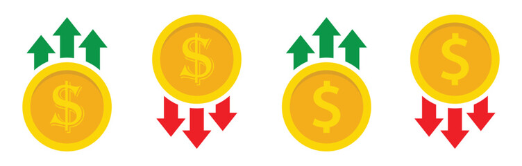 Money graph currency icon, vector illustration