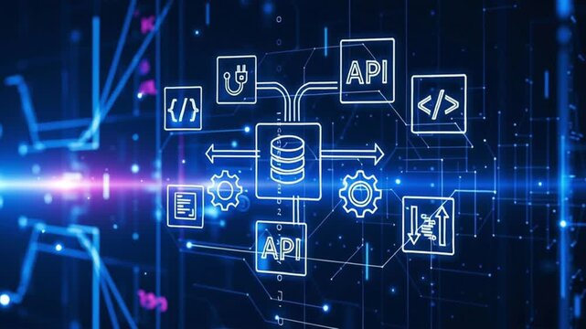 Data integration and API connection diagram.