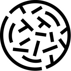 Abstract bacteria particles floating in petri dish symbol