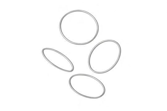 Four shiny metallic rings isolated on transparent background, modern design - Powered by Adobe