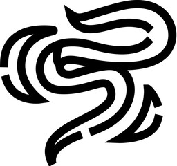 Obraz premium Abstract black lines forming fluid organic swirl logo