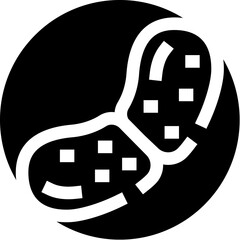 Peanut pod with shell icon representing snack food