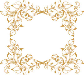Elegant Square Vintage Floral Frame for Luxury Invitations and Classic Decorative Designs