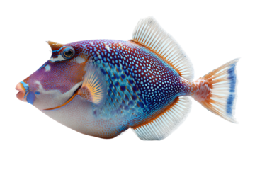 Tropical triggerfish isolated on transparent background