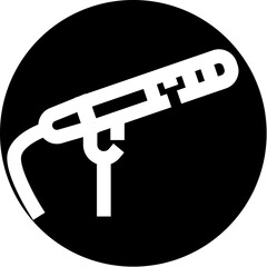Microphone recording sound vector icon on black background