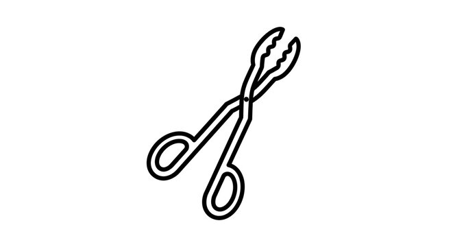 A pair of scissors with a simple line art style and white background