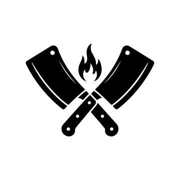 a silhouette of crossed butcher knives